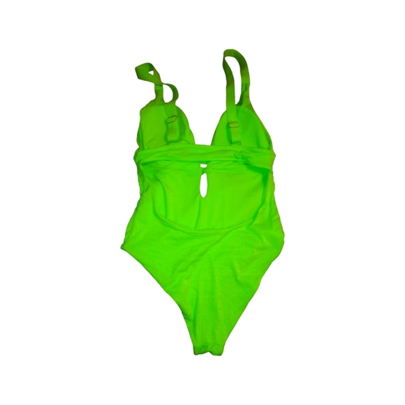 Neon One Piece Swimsuit Open Back Design - Picture 2 of 2
